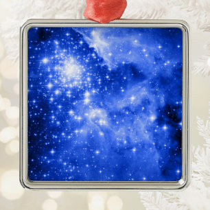 Ornamento De Metal Estrelas Azuis Ultramarinas