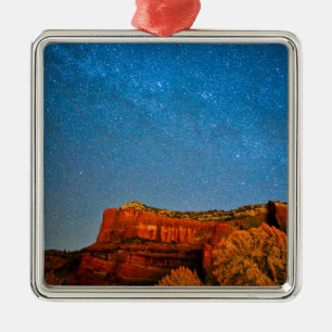 Ornamento De Metal Estrelas e rocha vermelha