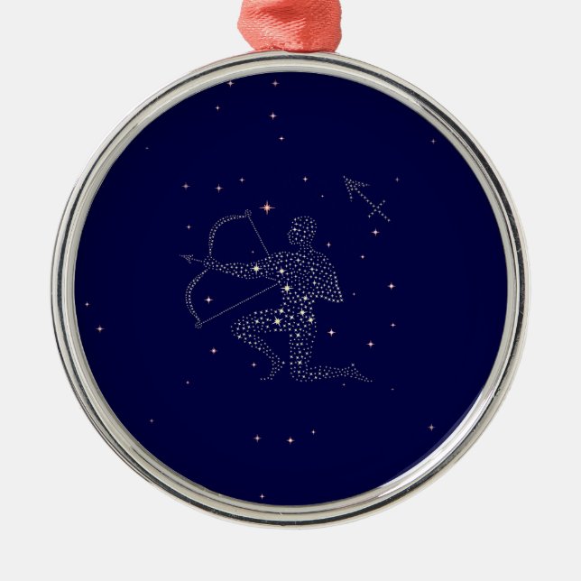 Ornamento De Metal estrelas sagitário (Frente)