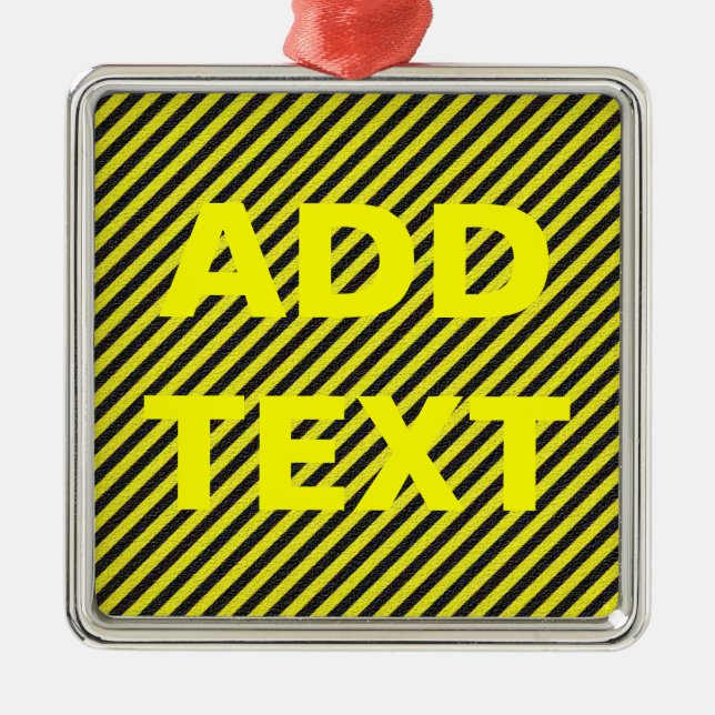 Ornamento De Metal Estrias Diagonais Minúsculas e Amarelas (Frente)