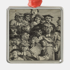 Ornamento De Metal Estudiosos em uma aula (por William Hogarth)