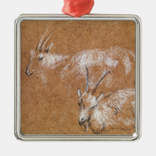 Ornamento De Metal Estudo de Thomas Gainsborough das cabras