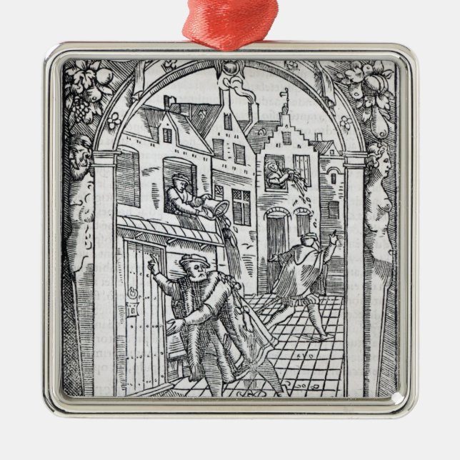 Ornamento De Metal Esvaziando os potes de câmara (Frente)