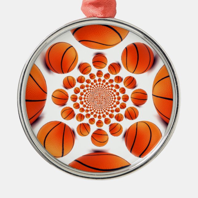 Ornamento De Metal Eu adoro basquete (Frente)