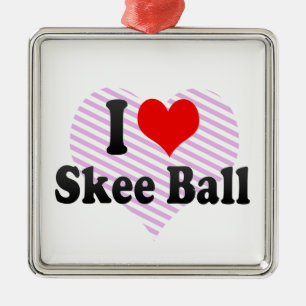 Ornamento De Metal Eu amo a bola de Skee