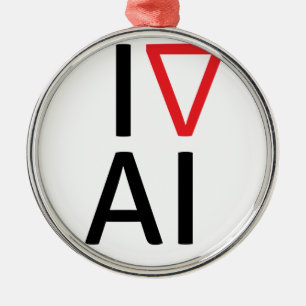 Ornamento De Metal Eu amo a inteligência artificial