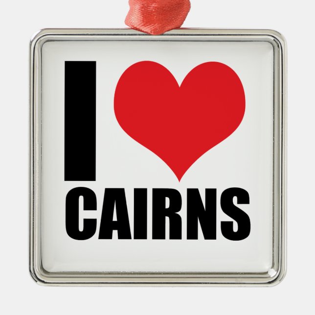 Ornamento De Metal Eu amo Cairns (Frente)