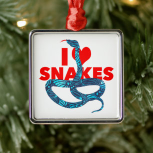 Ornamento De Metal Eu Amo Cobras Amante de Répteis Herpetologia Fã de