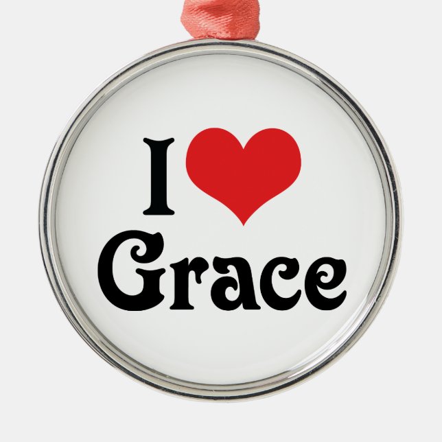 Ornamento De Metal Eu Amo Grace (Frente)