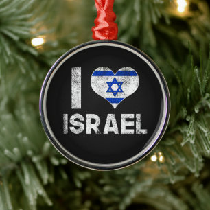 Ornamento De Metal Eu Amo Israel