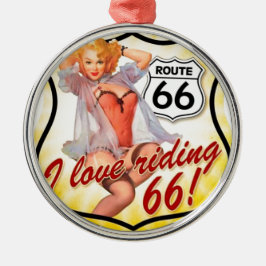 Ornamento De Metal Eu amo livrar o Pin da rota 66 acima da menina