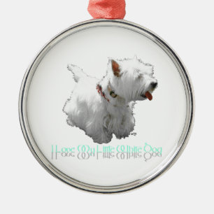 Ornamento De Metal Eu Amo Meu Cachorrinho Branco - Westie