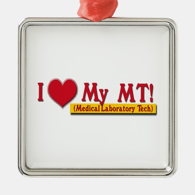 ORNAMENTO DE METAL EU AMO MEU MLT! TÉCNICA DO TRABALHO MÉDICO (Frente)