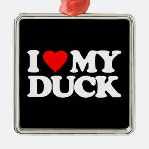ORNAMENTO DE METAL EU AMO MEU PATO