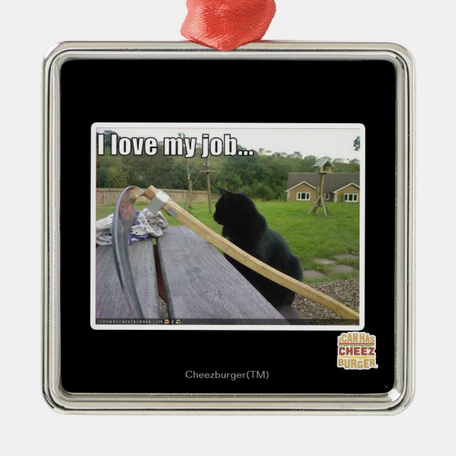 Ornamento De Metal Eu amo meu trabalho (Frente)
