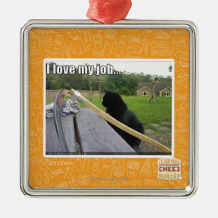 Ornamento De Metal Eu amo meu trabalho