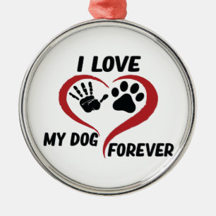 Ornamento De Metal Eu amo meu travesseiro decorativo de cachorro