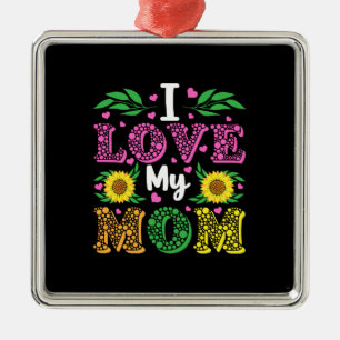 Ornamento De Metal Eu Amo Minha Mãe Girassol