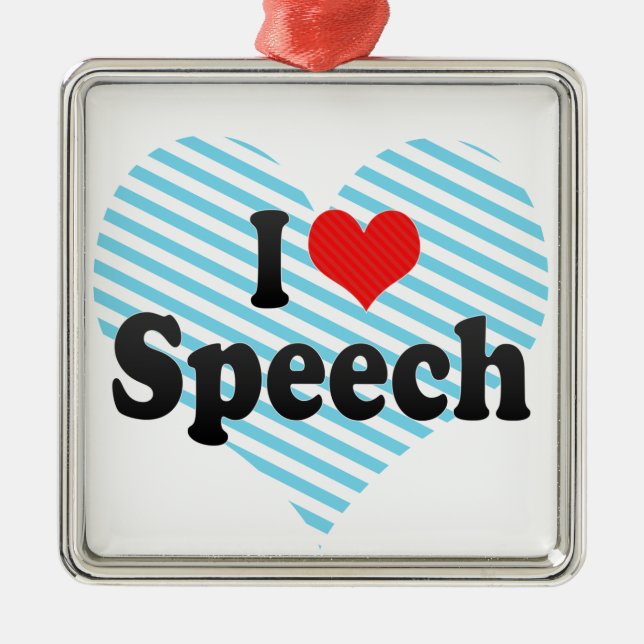 Ornamento De Metal Eu amo o discurso (Frente)