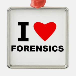 Ornamento De Metal Eu amo o forense