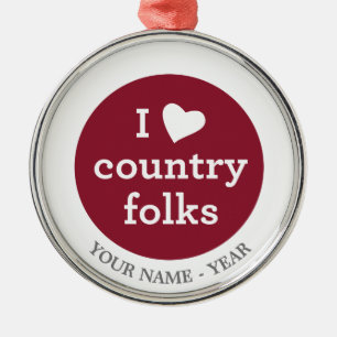 Ornamento De Metal Eu amo o país