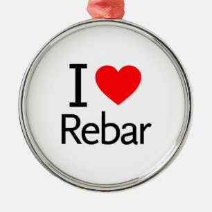 Ornamento De Metal Eu amo o Rebar