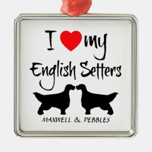 Ornamento De Metal Eu Amo Os Meus Cachorros Ingleses