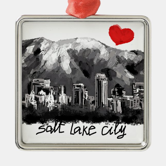 Ornamento De Metal Eu amo Salt Lake City (Frente)