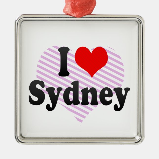 Ornamento De Metal Eu amo Sydney (Frente)