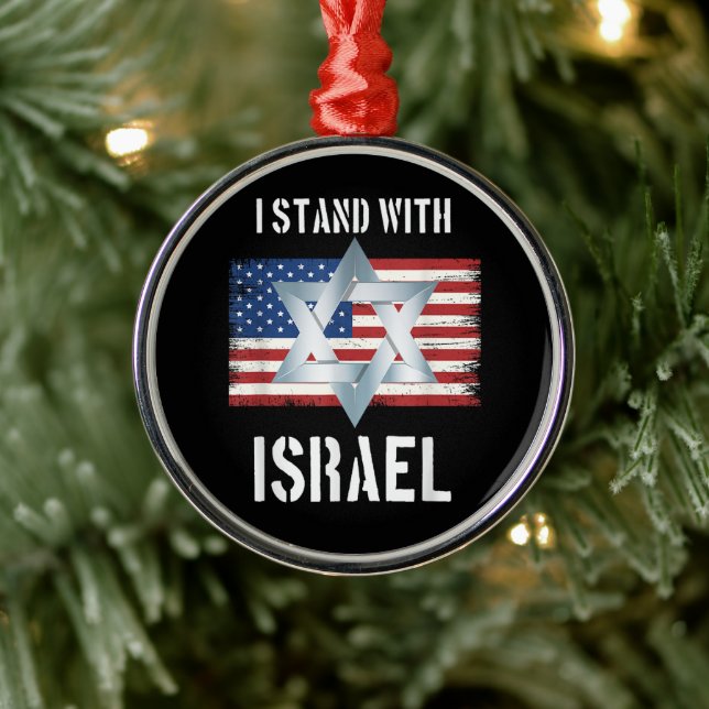 Ornamento De Metal eu apoio israel (Árvore)