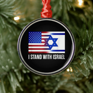 Ornamento De Metal Eu Apoio Israel Patriótico