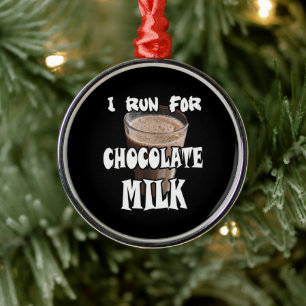 Ornamento De Metal Eu Corro por Chocolate ao Leite Correndo