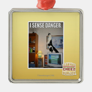 Ornamento De Metal Eu detecto o perigo