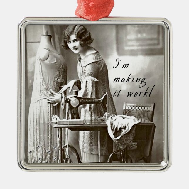 Ornamento De Metal Eu estou fazendo-o trabalhar (Frente)