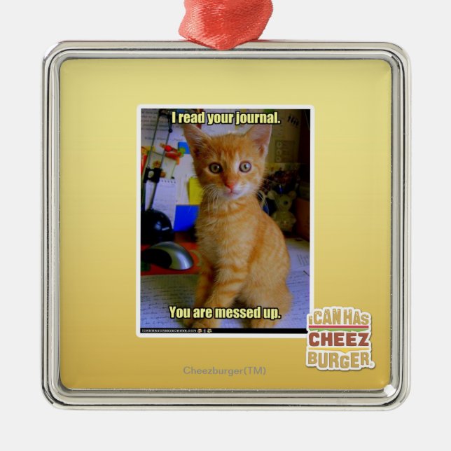 Ornamento De Metal Eu li seu jornal (Frente)