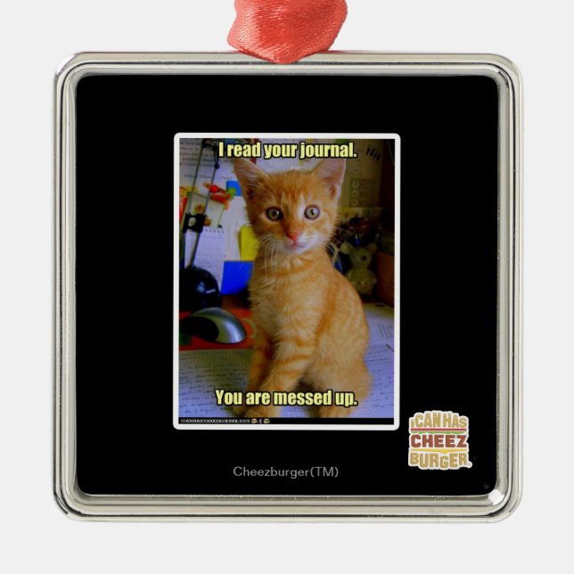 Ornamento De Metal Eu li seu jornal (Frente)