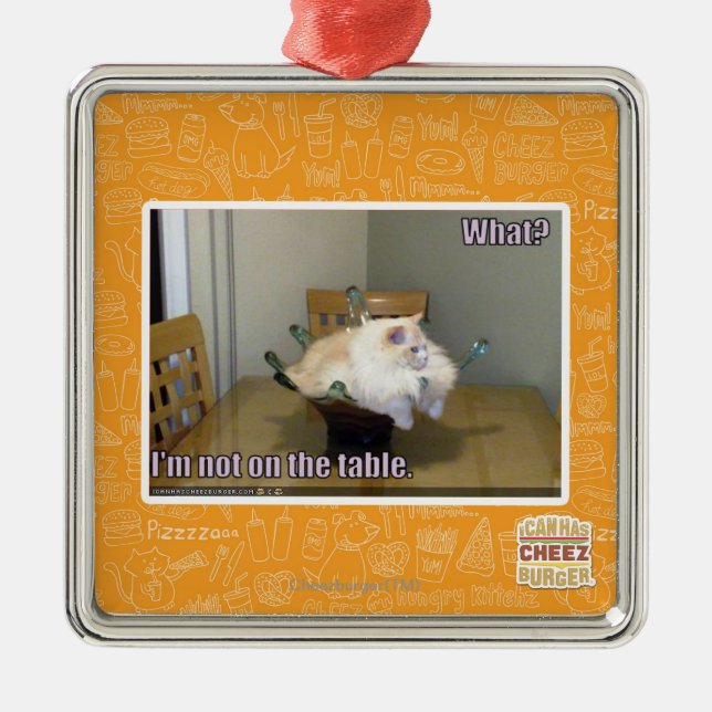 Ornamento De Metal Eu não estou na mesa (Frente)