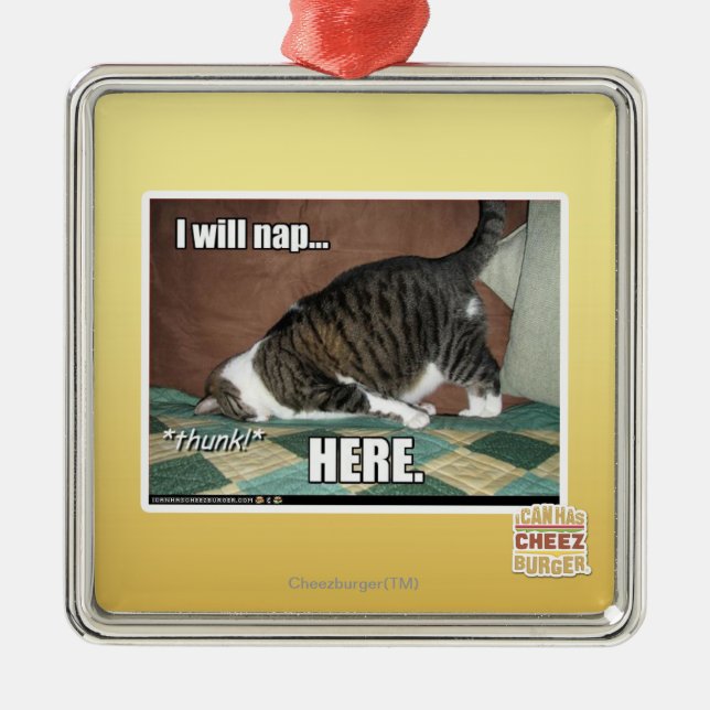 Ornamento De Metal Eu nap aqui (Frente)