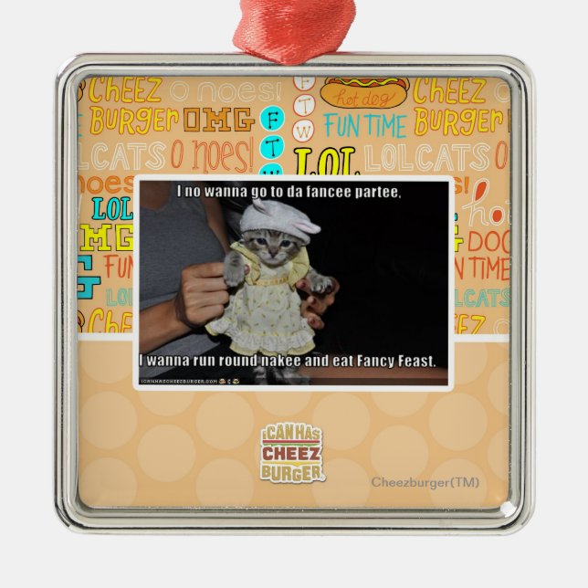 Ornamento De Metal Eu nenhum quero ir ao partee do fancee da (Frente)