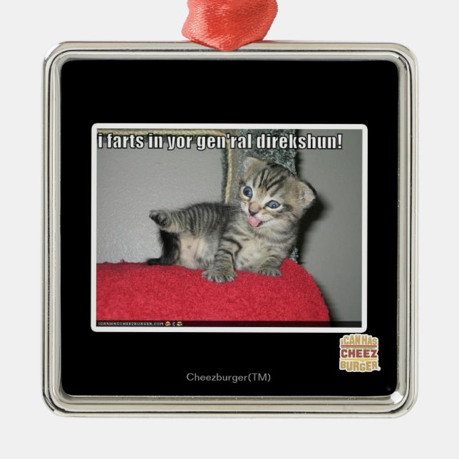 Ornamento De Metal Eu peido no seu gen'ral direkshun (Frente)
