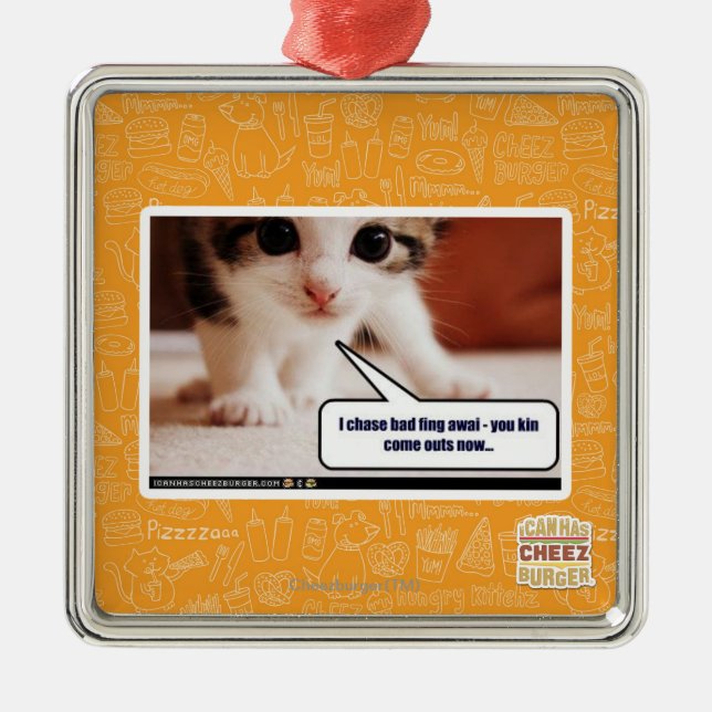 Ornamento De Metal Eu persigo o awai fing mau (Frente)