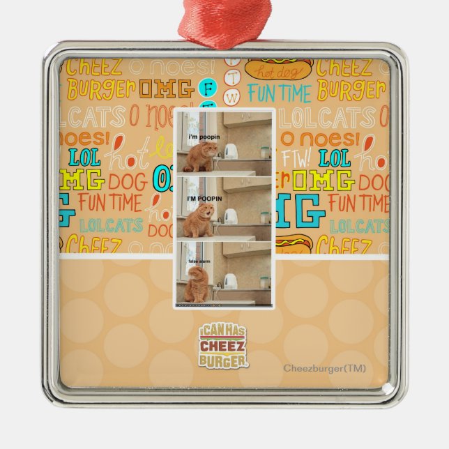 Ornamento De Metal Eu sou poopin! (Frente)