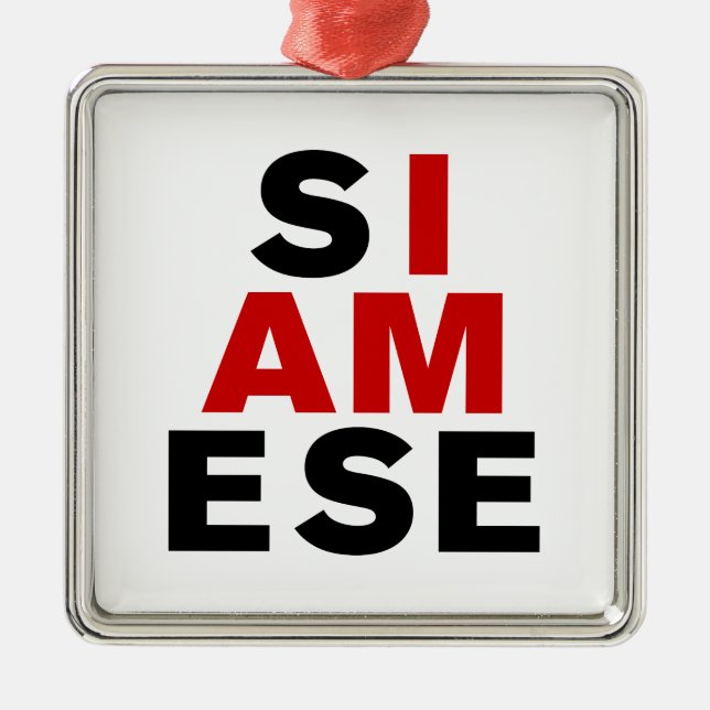 ORNAMENTO DE METAL EU SOU SIAMESE (Frente)
