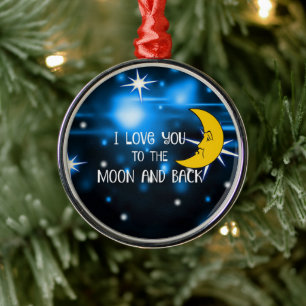 Ornamento De Metal Eu Te Amo Até a Lua e de Volta