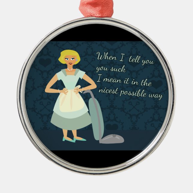 Ornamento De Metal Eu te amo, você suga (Frente)