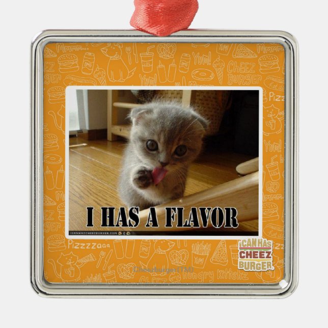 Ornamento De Metal Eu tenho um sabor (Frente)