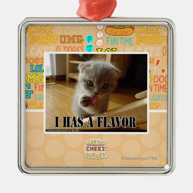 Ornamento De Metal Eu tenho um sabor (Frente)