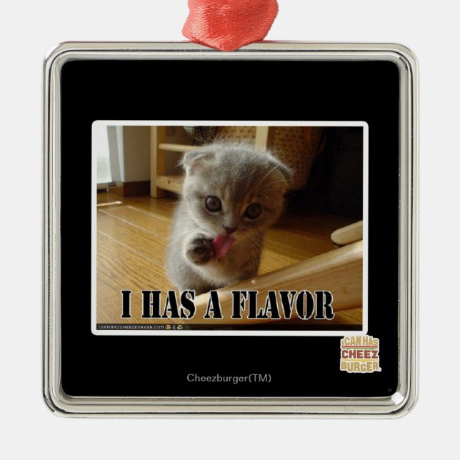 Ornamento De Metal Eu tenho um sabor (Frente)