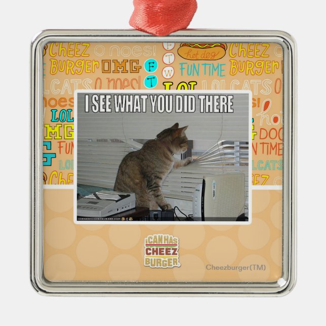 Ornamento De Metal Eu ver o que você fez lá (Frente)