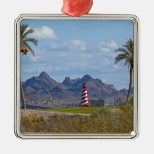 Ornamento De Metal EUA, Arizona, Lake Havasu City. Farol ao lado